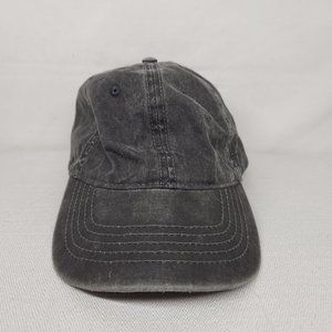 Time & Tru Unisex OS Adjustable Gray Baseball Hat Cap Black Soot Basic Canvas